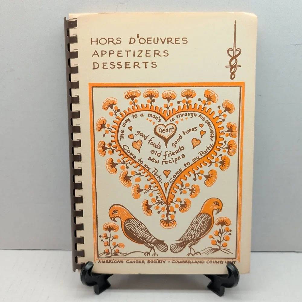 Vintage American Cancer Society Cumberland County NJ Cookbook Hors D'Oeuvres